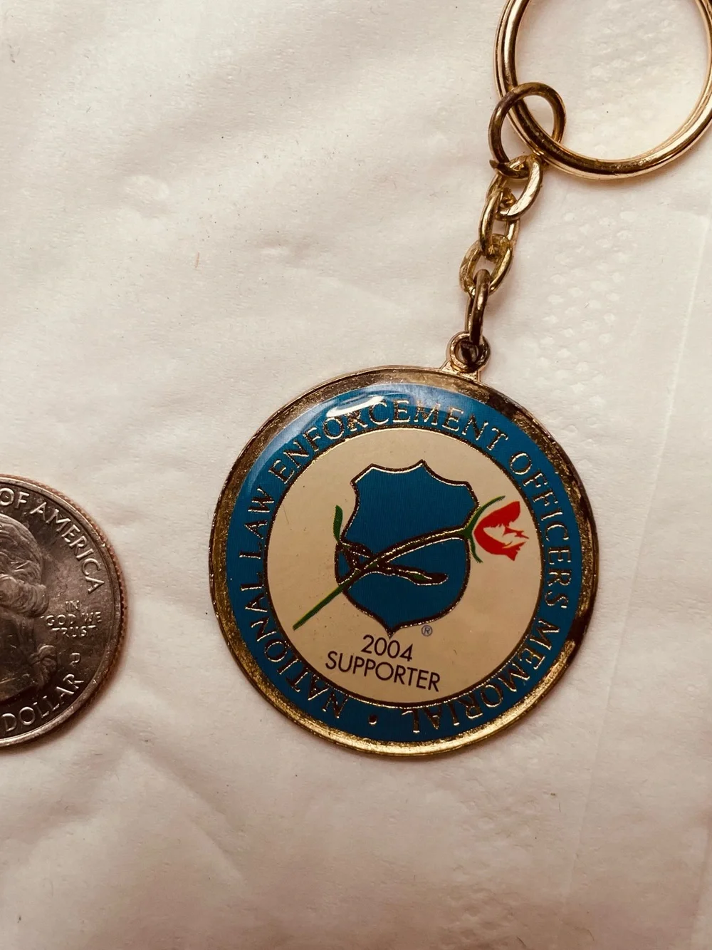 2005 National Law Enforcement Offiers Memorial Blue & Cream Keychain